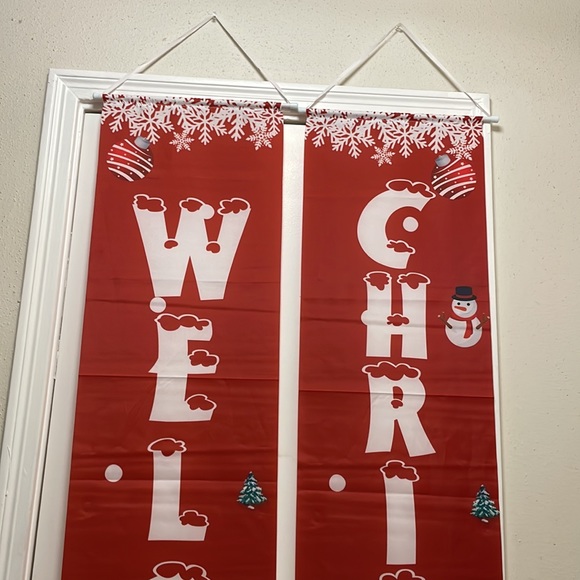Santa, Reindeer and Snowman Christmas Door Banner New Year Outdoor Indoo… - Picture 11 of 12